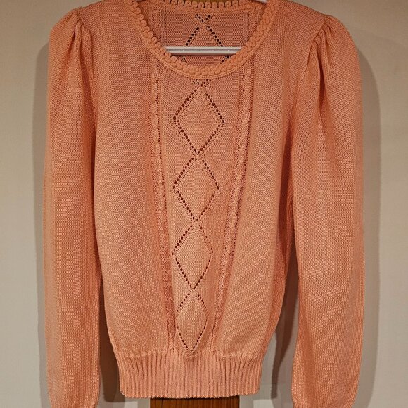 Vintage peach knit sweater - Picture 2 of 8